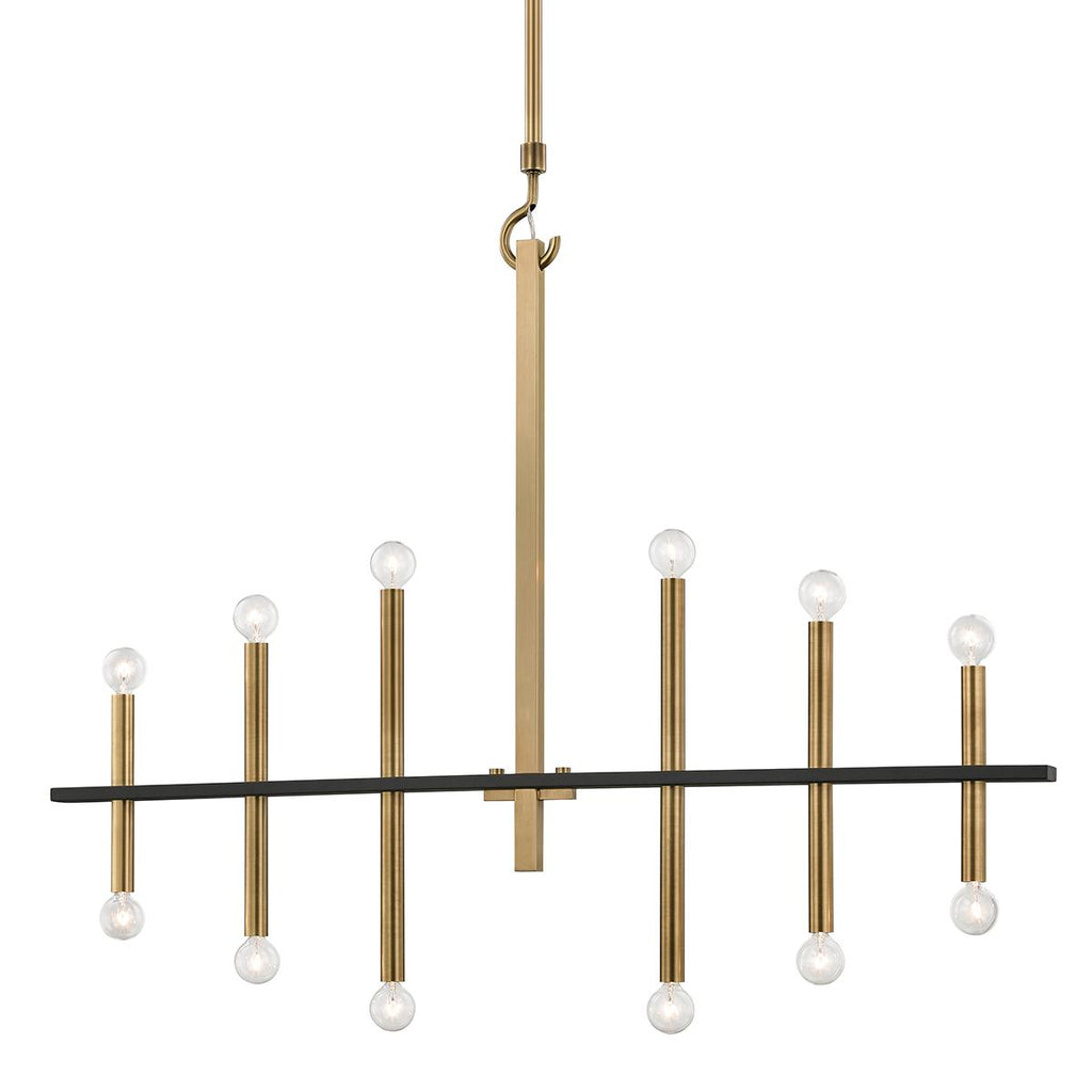 Mitzi Colette Aged Brass/black 44W x 5.5L x 36.75H Chandelier