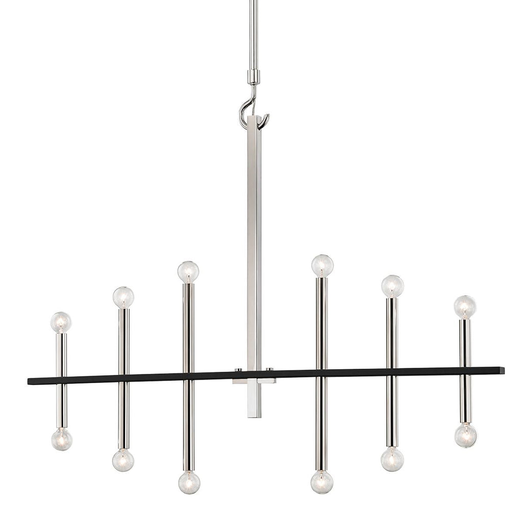 Mitzi Colette Polished Nickel/black 44W x 5.5L x 36.75H Chandelier