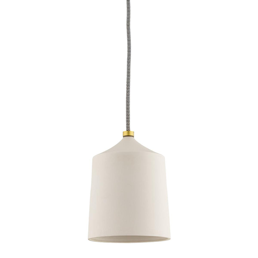 Mitzi Megan Aged Brass/Matte White 5.75W x 8.25L x 7.5H Pendant