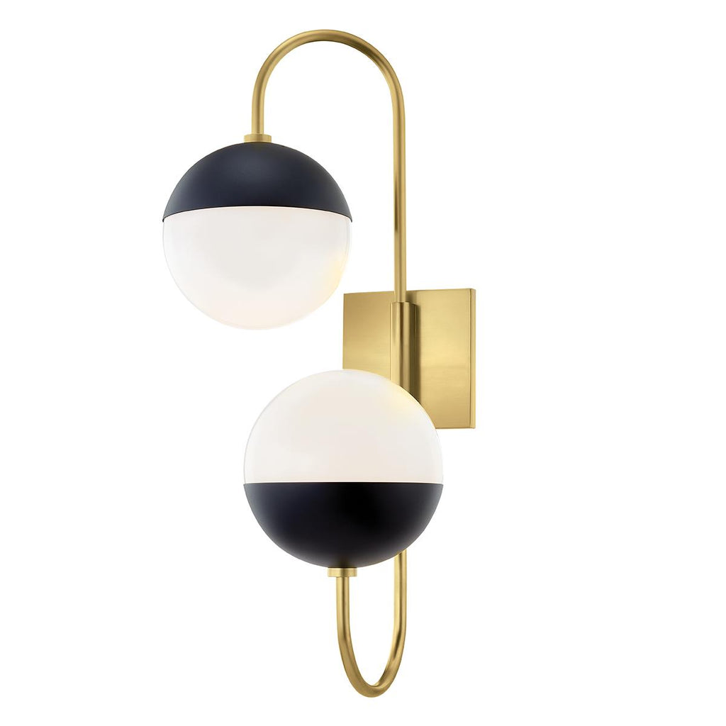 Mitzi Renee Aged Brass/black 6.75W x 14L x 23.5H Wall Sconce