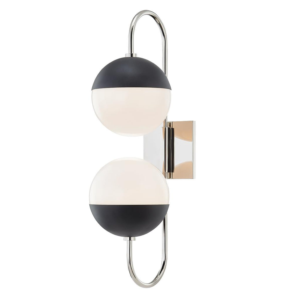 Mitzi Renee Polished Nickel/black 6.75W x 21.75L x 23.5H Wall Sconce