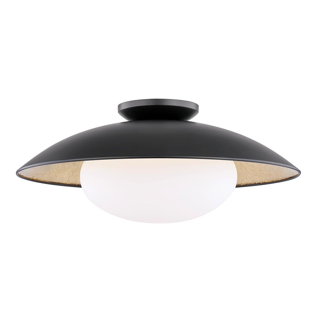 Mitzi Cadence Black Lustro/gold Leaf Combo 21W x 11.75L x 9H Semi-Flush Mount