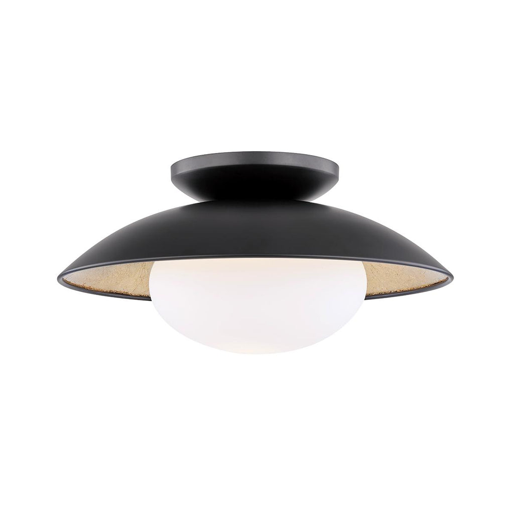 Mitzi Cadence Black Lustro/gold Leaf Combo 14W x 9.5L x 6.75H Semi-Flush Mount