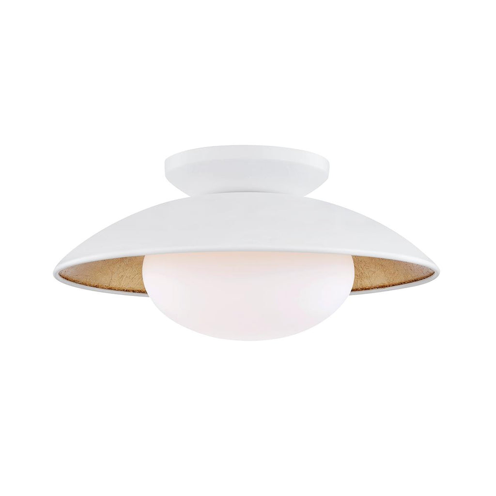 Mitzi Cadence White Lustro/gold Leaf Combo 14W x 9.5L x 6.75H Semi-Flush Mount