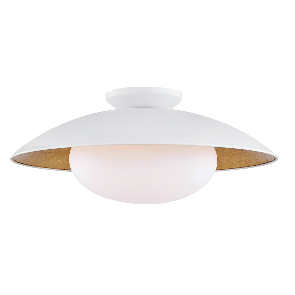 Mitzi Cadence White Lustro/gold Leaf Combo 21W x 11.75L x 9H Semi-Flush Mount