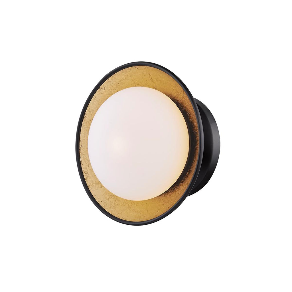 Mitzi Cadence Black Lustro/gold Leaf Combo 6.75W x 7.5L x 4H Semi-Flush Mount