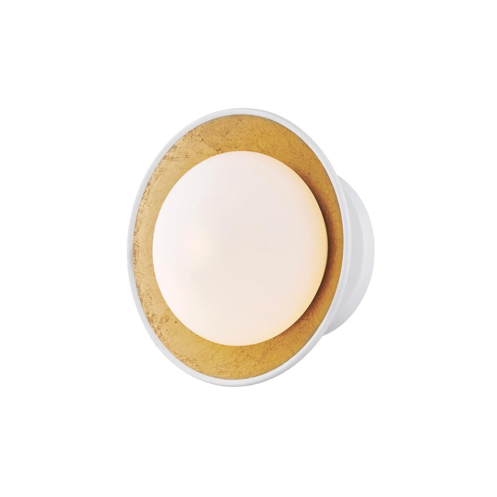 Mitzi Cadence White Lustro/gold Leaf Combo 6.75W x 7.5L x 4H Semi-Flush Mount