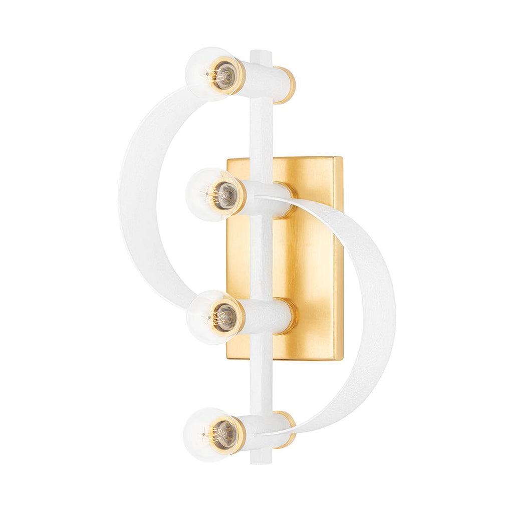 Mitzi Maddie Gold Leaf/white 10W x 6.75L x 15.5H Wall Sconce