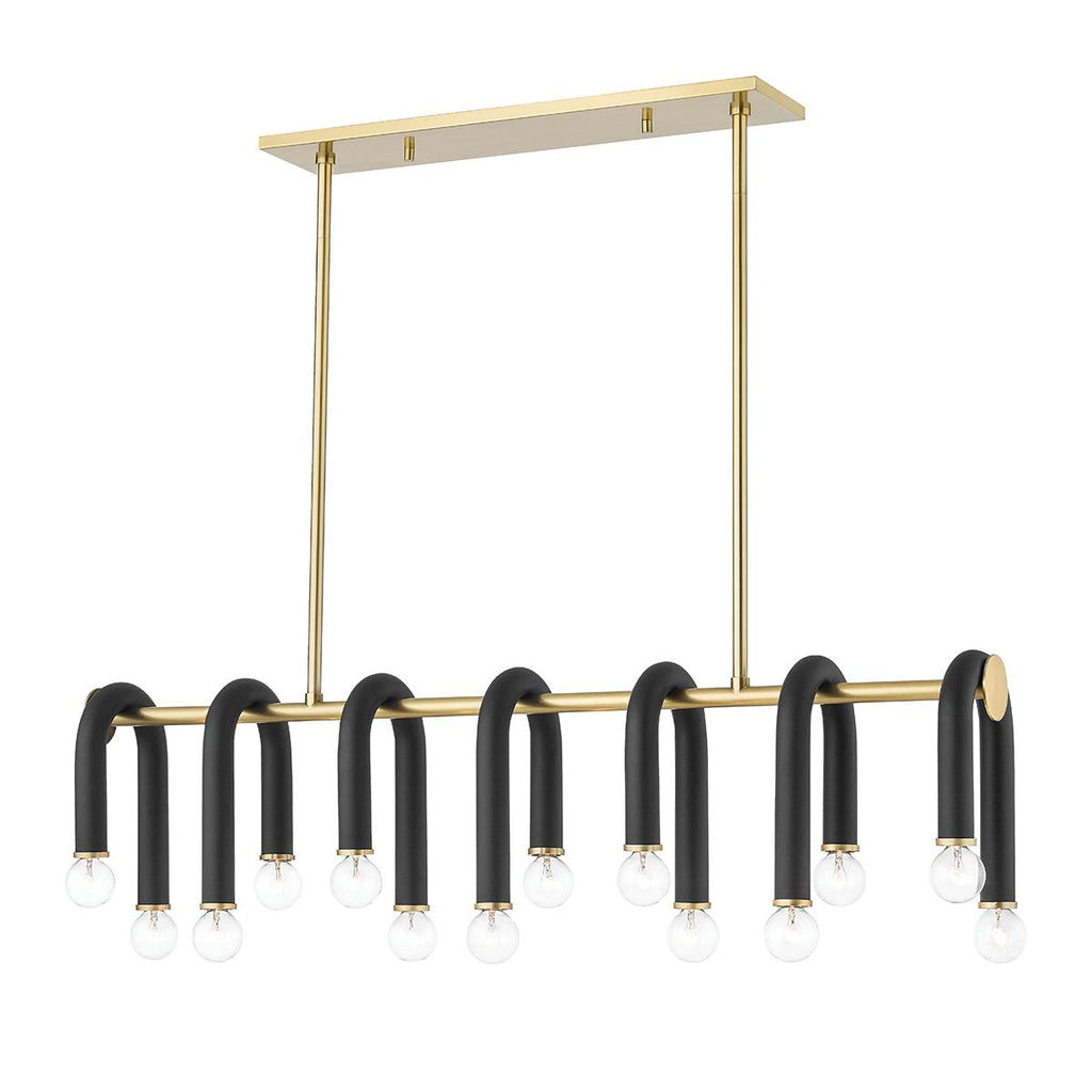 Mitzi Whit Aged Brass/black 6.5W x 37.75L x 11H Pendant