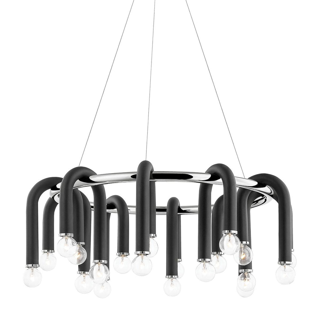 Mitzi Whit Polished Nickel/black 28.75W x 6L x 11H Chandelier