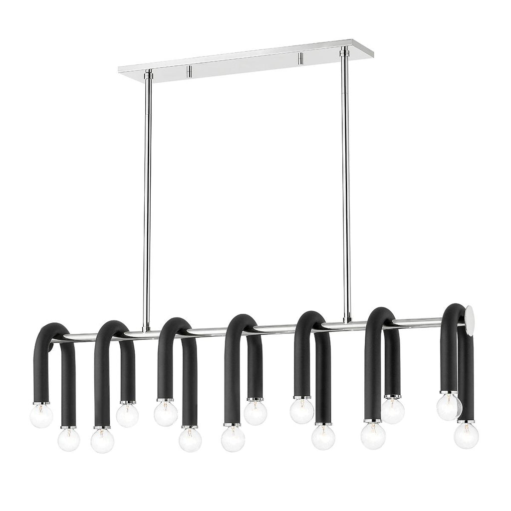 Mitzi Whit Polished Nickel/black 37.75W x 6L x 11H Pendant