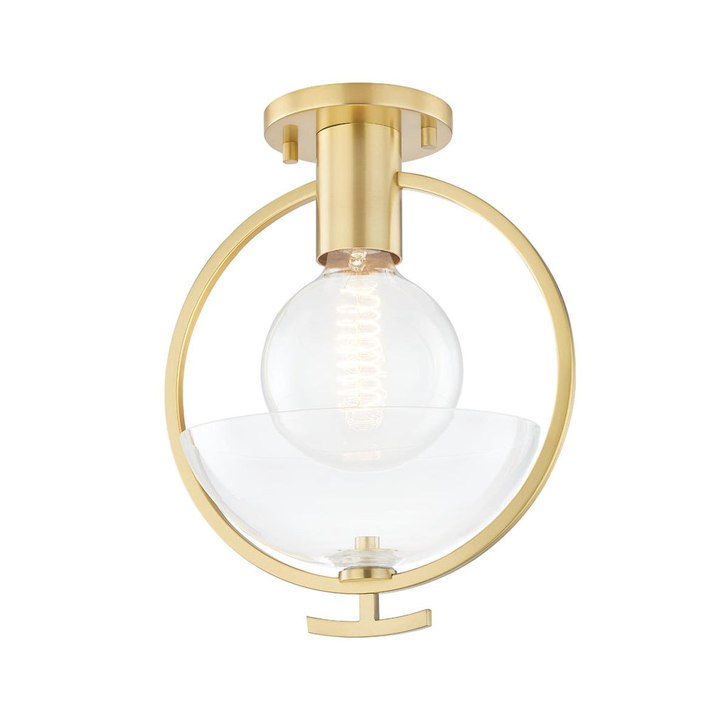 Mitzi Ringo Aged Brass 9W x 36L x 13H Semi-Flush Mount