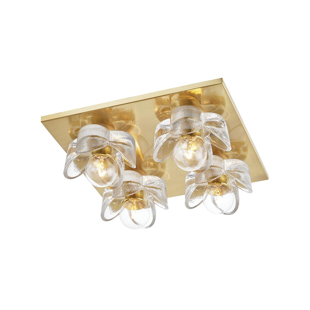 Mitzi Shea Aged Brass 11W x 37L x 3.88H Flush Mount