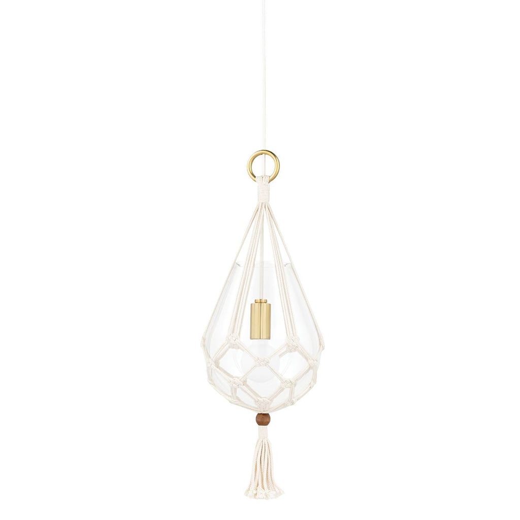 Mitzi Tessa Aged Brass 10W x 9.25L x 22H Pendant