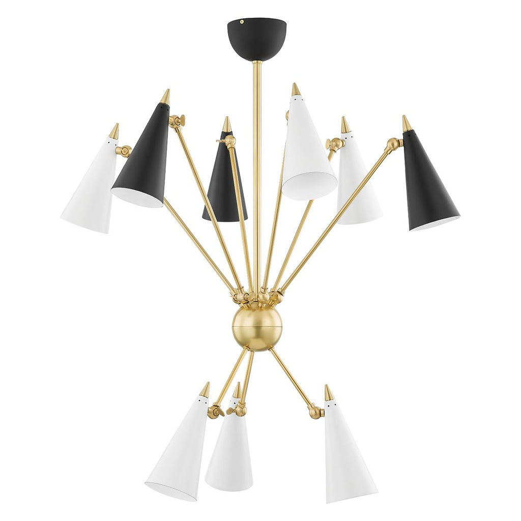 Mitzi Moxie Aged Brass/black/white Combo 34.5W x 18L x 30.5H Chandelier