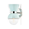 Mitzi Gillian Polished Nickel/Ceramic Gloss Robins Egg Blue 6W X 10L X 10.5H Wall Sconce