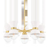 Mitzi Gillian Aged Brass/Ceramic Gloss Cream 25W X 33.75L X 10.25H Chandelier