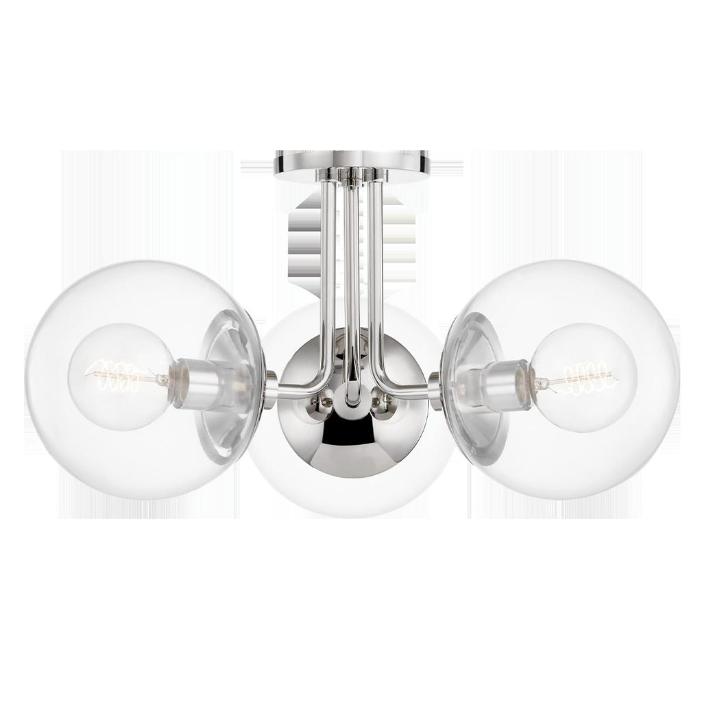 Mitzi Meadow Polished Nickel 20.25W x 8.25L x 10.5H Semi-Flush Mount