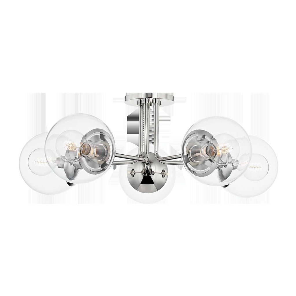 Mitzi Meadow Polished Nickel 30W x 18.25L x 10.5H Semi-Flush Mount