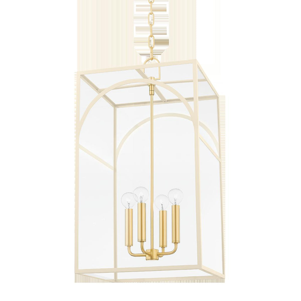 Mitzi Addison AGED BRASS/TEXTURED CREAM 15W x 15L x 28.13H Pendant