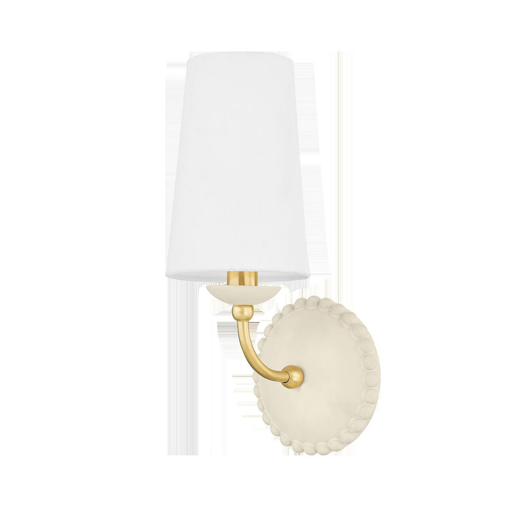 Mitzi Rhea AGED BRASS/CERAMIC ANTIQUE IVORY 5.5W x 15L x 13.25H Wall Sconce