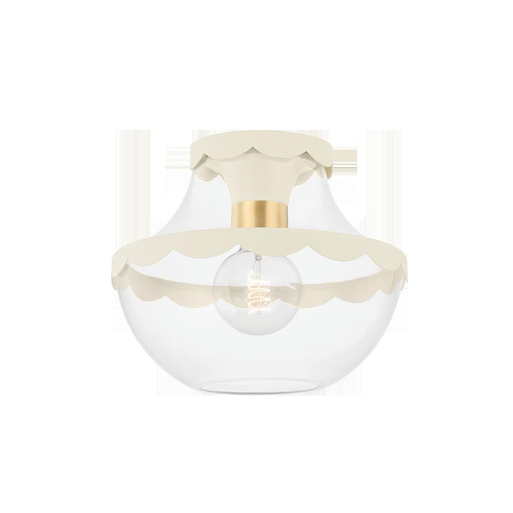 Mitzi Alaina Aged Brass 10.5W x 26L x 8.75H Semi-Flush Mount