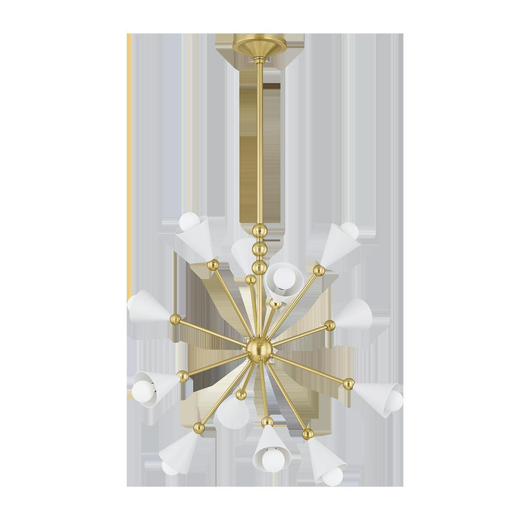 Mitzi HIKARI AGED BRASS/SOFT WHITE 28.25W x 28.25L x 25H Chandelier