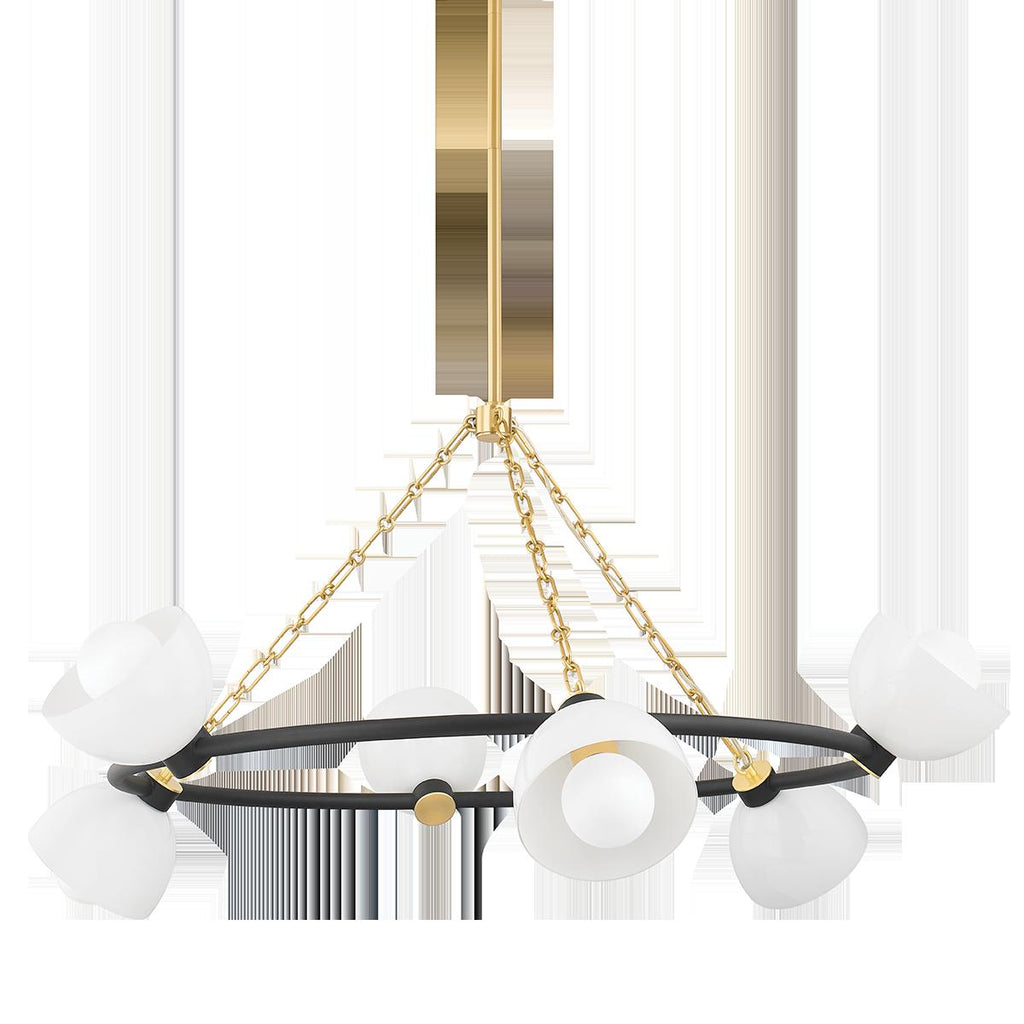 Mitzi Belle AGED BRASS/TEXTURED BLACK COMBO 42.75W x 42.75L x 20.5H Chandelier