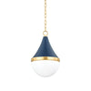 Mitzi Ciara Aged Brass/Soft Navy 11.75W X 12.5L X 18H Pendant