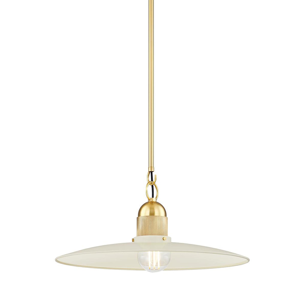 Mitzi LEANNA AGED BRASS/SOFT CREAM 18.25W x 52L x 8.75H Pendant