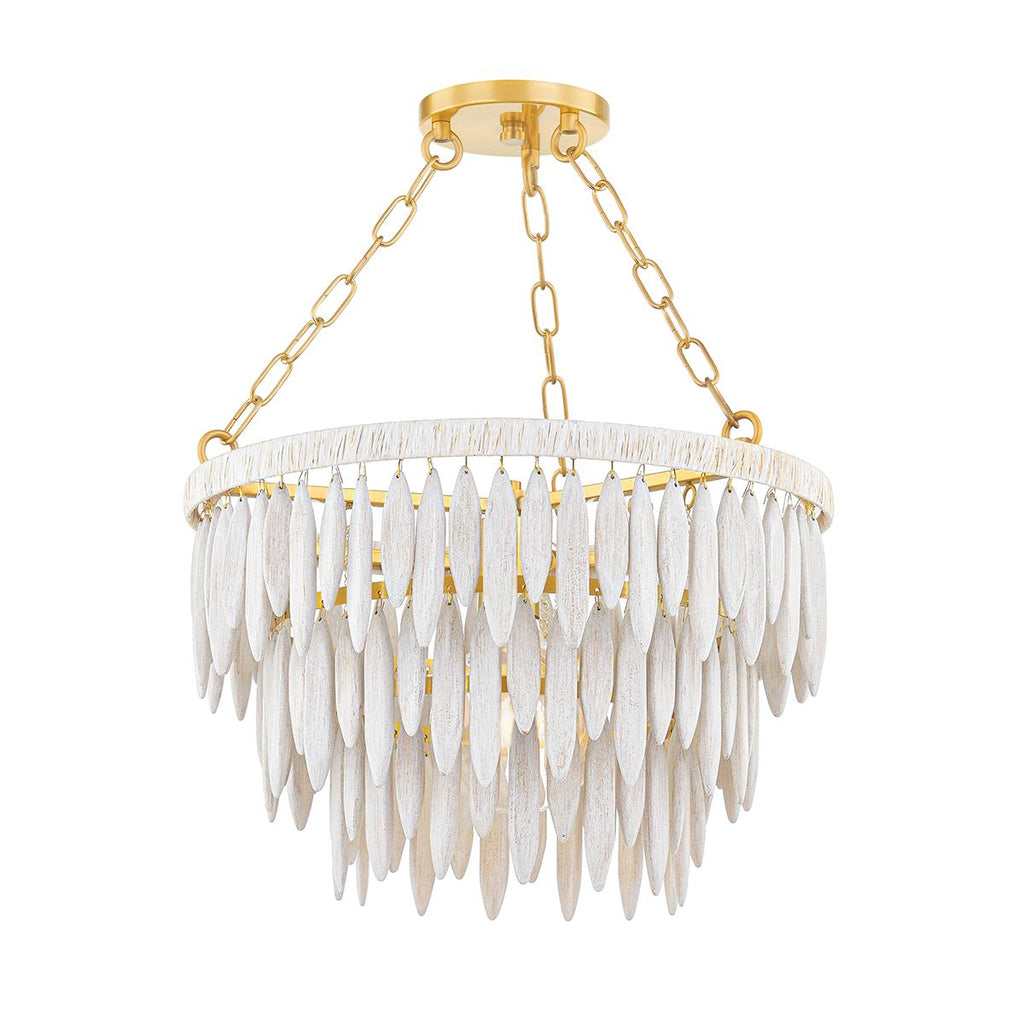 Mitzi TIFFANY AGED BRASS/TEXTURED CREAM 18.25W x 38L x 12.75H Pendant