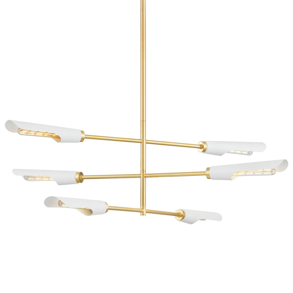 Mitzi HARPERROSE AGED BRASS/SOFT WHITE 48W x 5.5L x 15.5H Chandelier