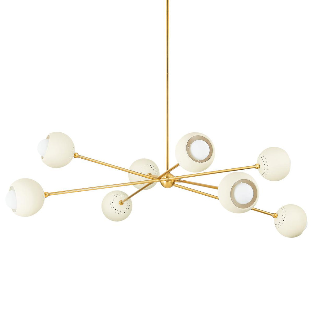 Mitzi SAYLOR AGED BRASS/SOFT CREAM 53.75W x 7.25L x 26H Chandelier