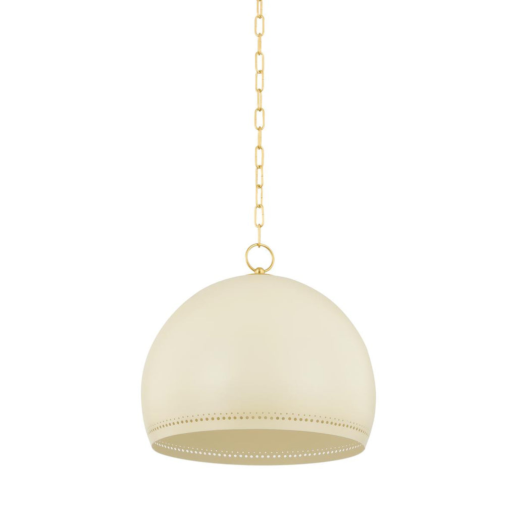 Mitzi ETNA AGED BRASS/SOFT CREAM 17.75W x 4.75L x 15.25H Pendant