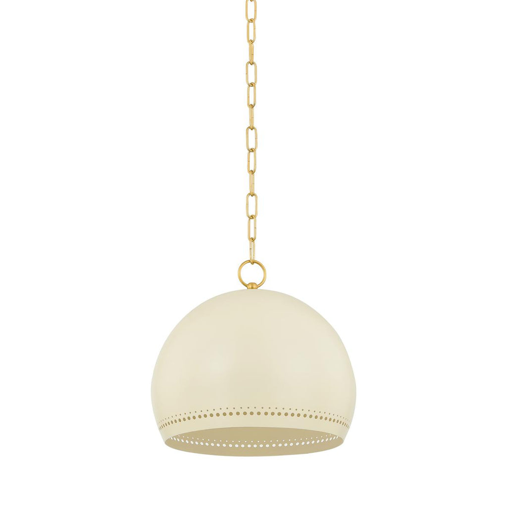 Mitzi ETNA AGED BRASS/SOFT CREAM 13.5W x 3.75L x 11.75H Pendant