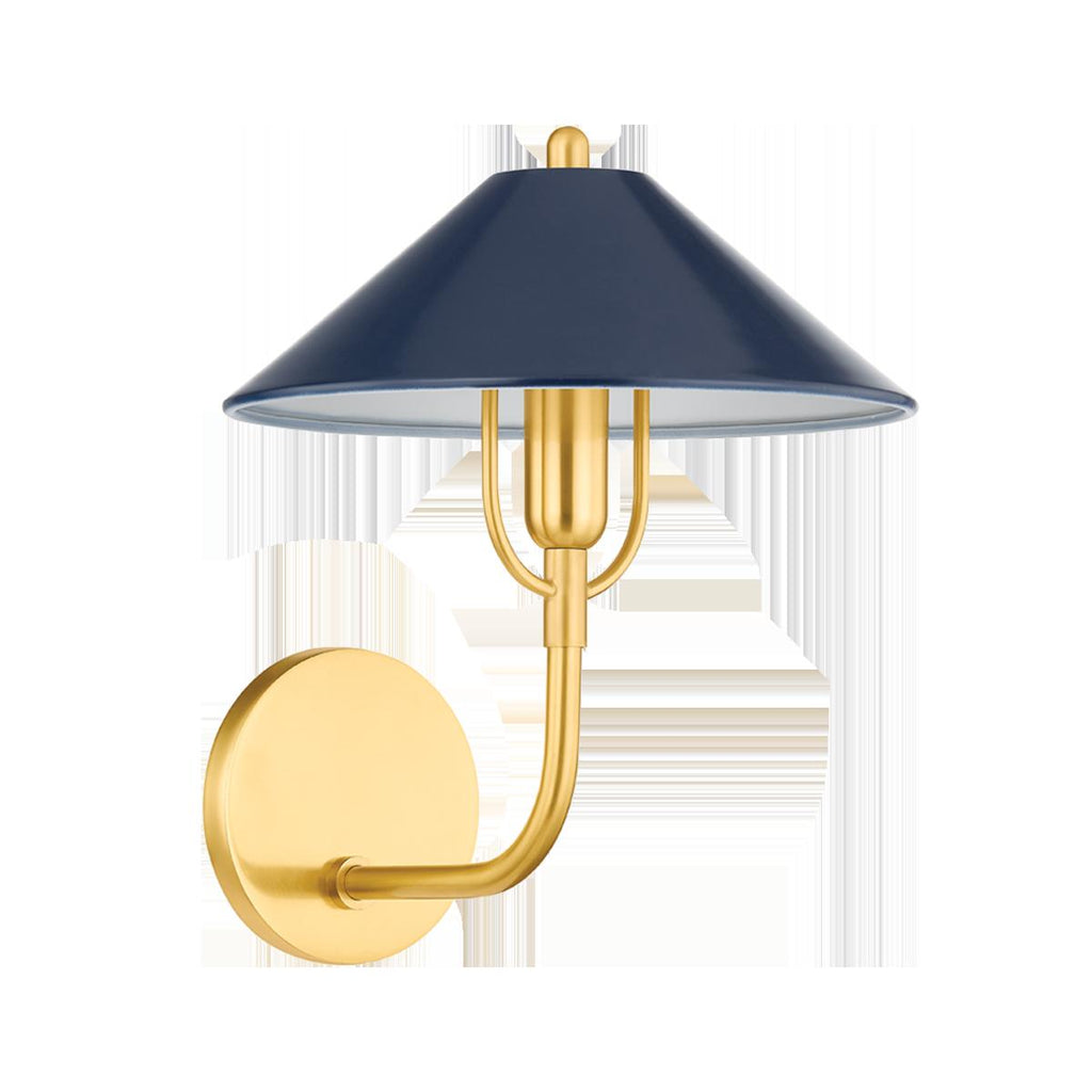 Mitzi MARIEL AGED BRASS/SOFT NAVY 9.75W x 8L x 12H Wall Sconce