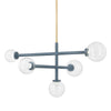 Mitzi Sia Aged Brass/Slate Blue 43.25W X 13L X 21H Chandelier