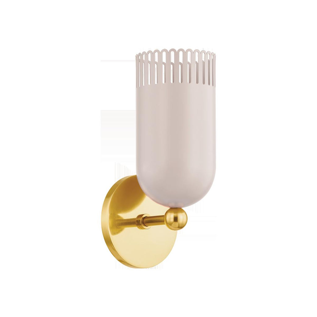 Mitzi Liba Aged Brass/Soft Peignoir 4.75W x 21.75L x 10.25H Wall Sconce