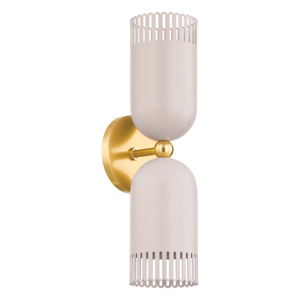 Mitzi Liba Aged Brass/Soft Peignoir 4.75W x 21.75L x 16H Wall Sconce