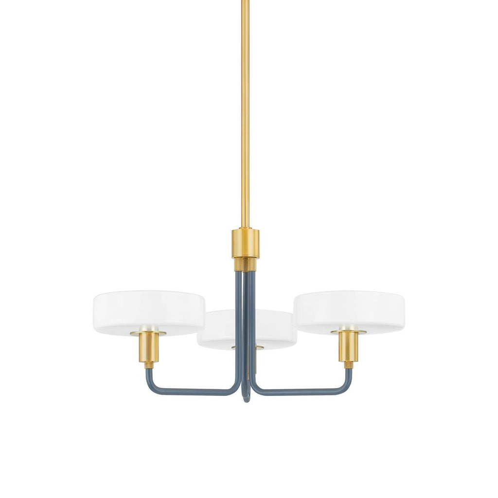 Mitzi Aston Aged Brass/Slate Blue 24.25W x 20L x 12.25H Chandelier