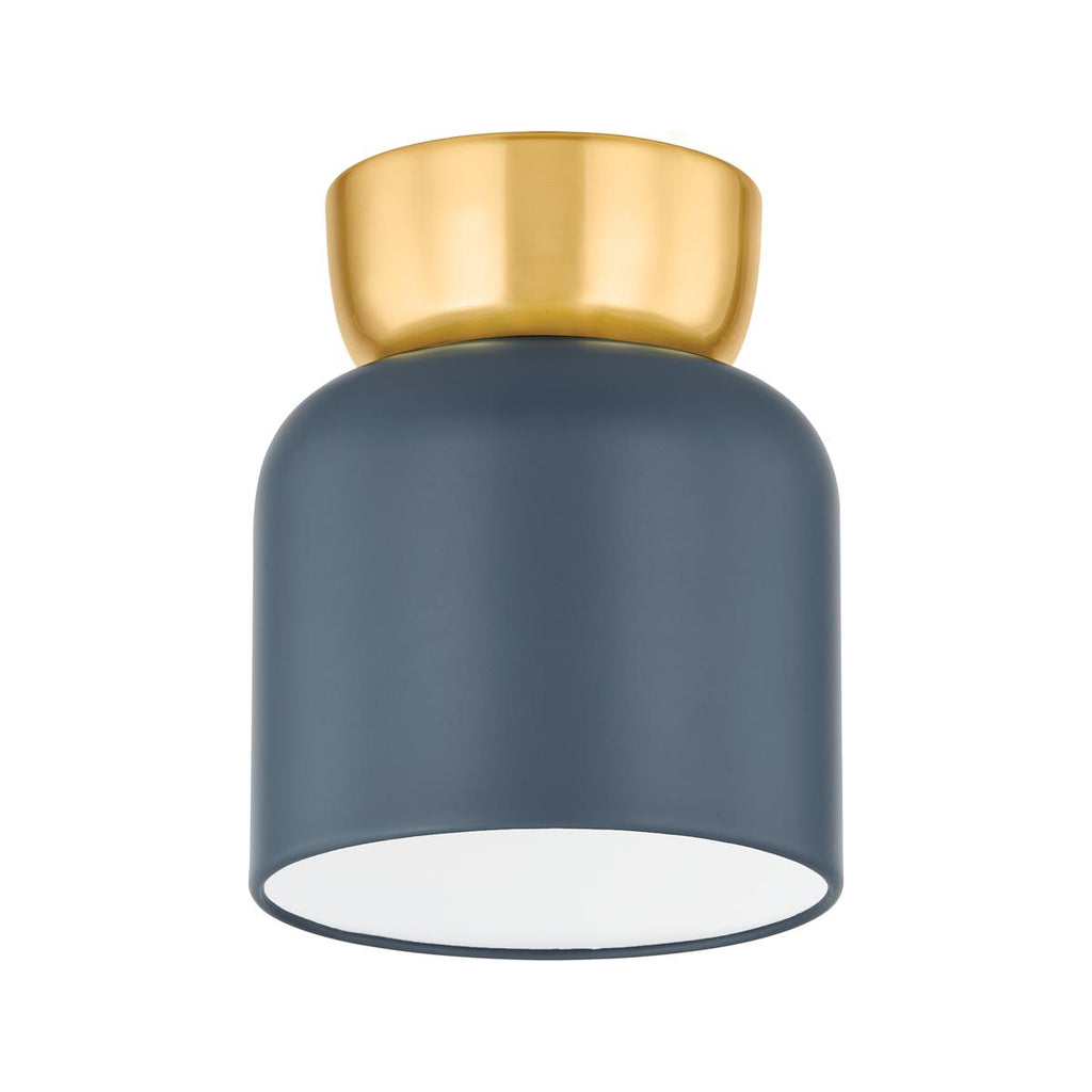 Mitzi Batya Aged Brass/Slate Blue 6.25W x 5.75L x 7.5H Flush Mount