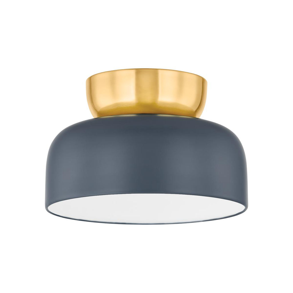 Mitzi Batya Aged Brass/Slate Blue 13W x 5.75L x 8.75H Flush Mount