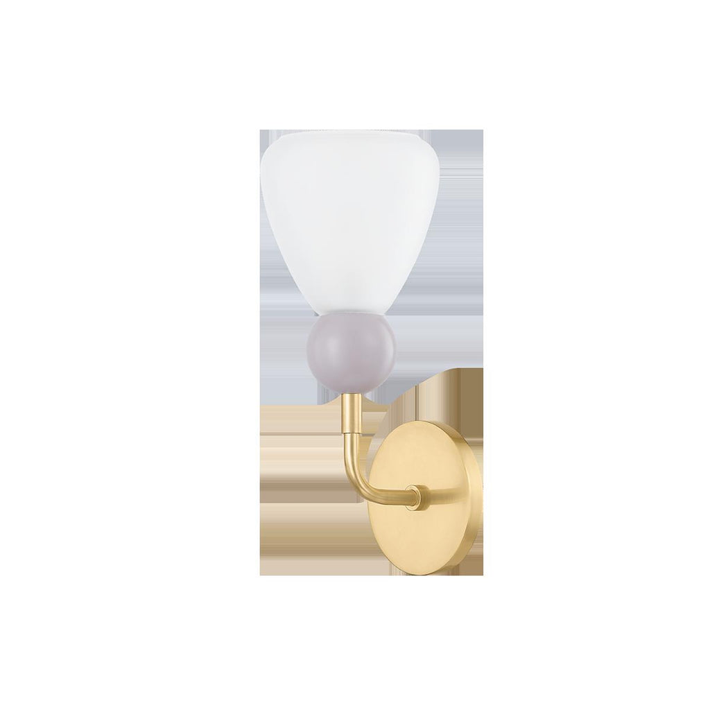 Mitzi DOREEN AGED BRASS/SOFT PEIGNOIR 5.25W x 5.25L x 13.25H Wall Sconce