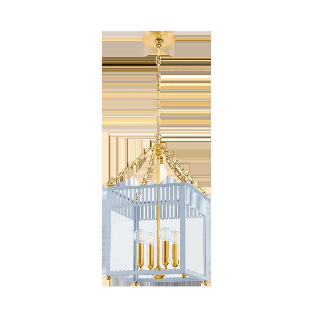 Mitzi ROSALIE AGED BRASS/SOFT ARCTIC BLUE 13.25W x 13.25L x 19.5H Pendant