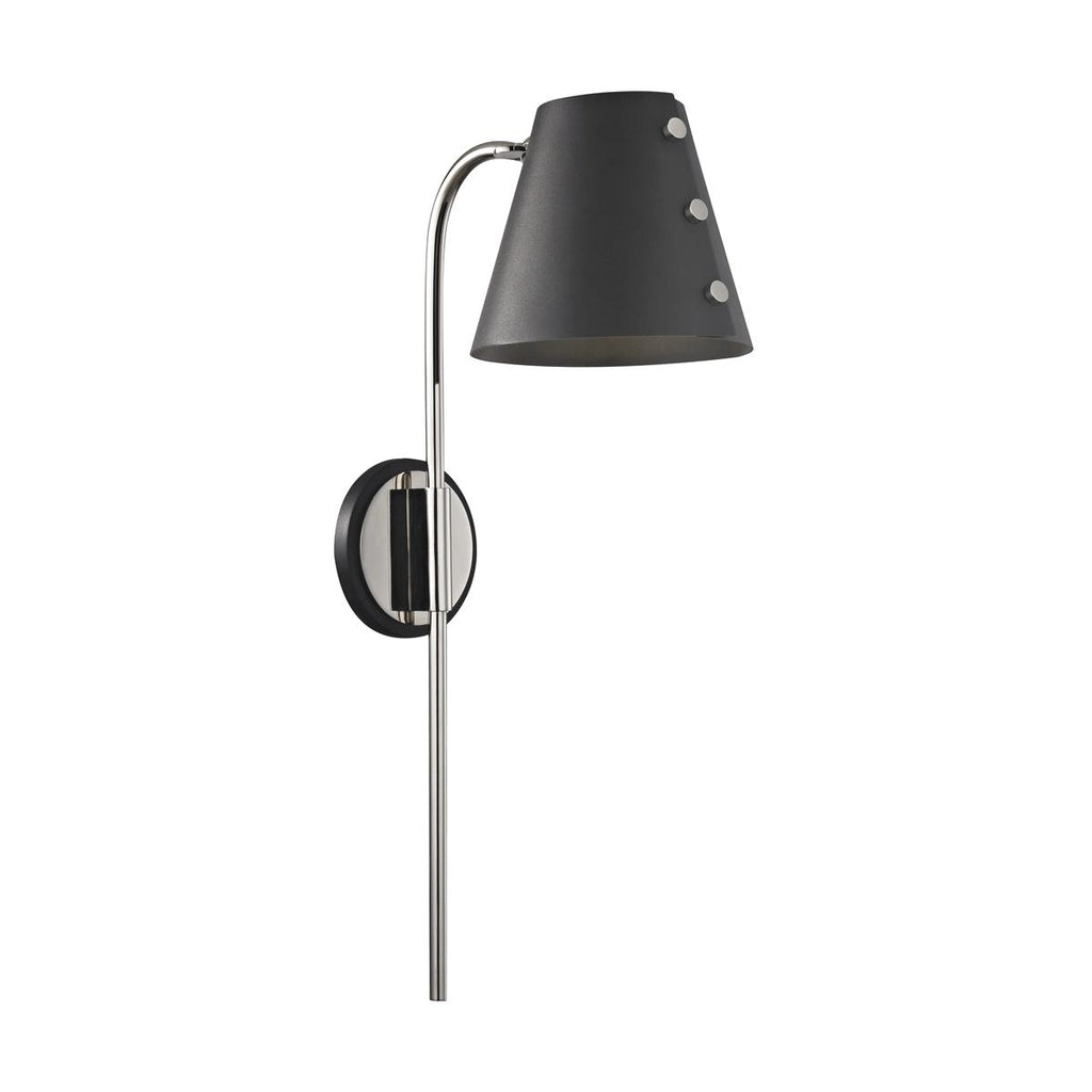 Mitzi Meta Polished Nickel/black 6.75W x 5L x 22H Wall Sconce