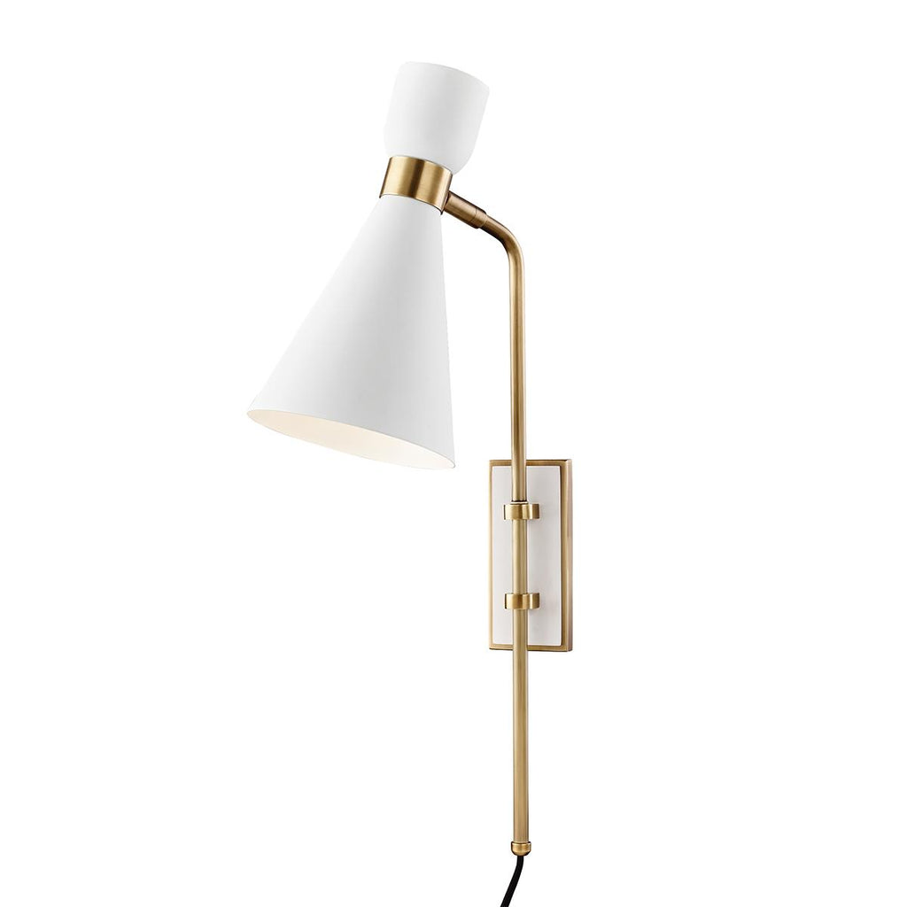 Mitzi Willa Aged Brass/soft Off White 6.25W x 24L x 24H Wall Sconce