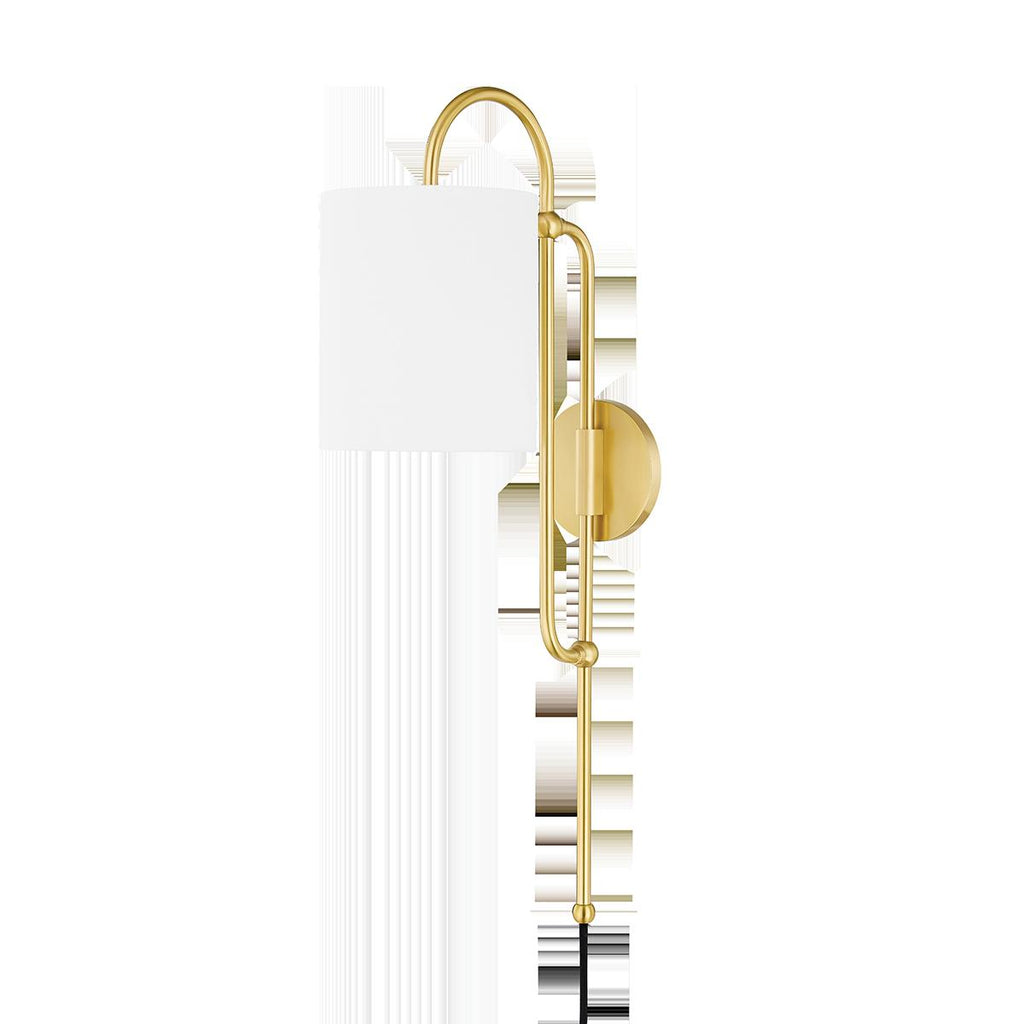 Mitzi Caroline Aged Brass 6.5W x 7.5L x 26.75H Wall Sconce