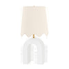 Mitzi Roshani Aged Brass/Ceramic Raw Matte White 12W X 6.75L X 24H Table Lamp