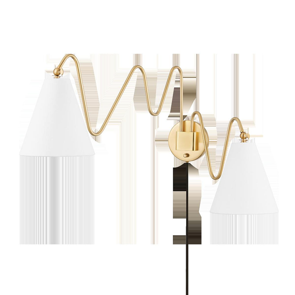 Mitzi Onda Aged Brass 10.5W x 11.75L x 20.5H Wall Sconce