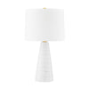 Mitzi Melinda Aged Brass/Ceramic Satin White 13.75W X 5.25L X 25.75H Table Lamp